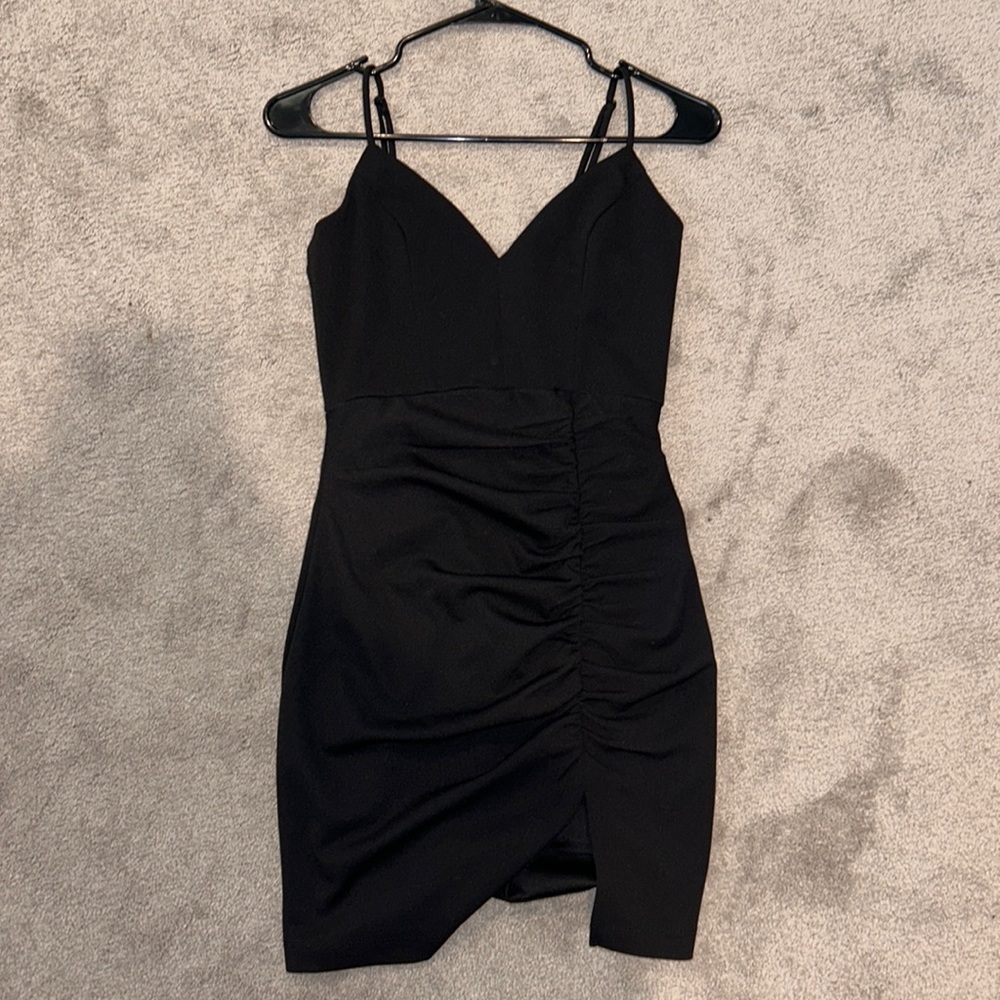 black mini dress